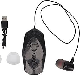 Resim GFRGFH Geri Çekilebilir Kulaklıklar, Yaka Klipsli Kablosuz Kulaklık HiFi Stereo İş Kulaklıkları, Güç Ekranı, Ofis Kamyon Şoförü Sürücüsü Için Tek Kulaklık 