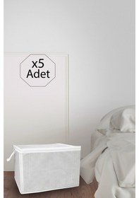 Resim 5 Adet Mini Boy Tela Kumaş Kıyafet Hurcu 45x40x30 Cm Gri 