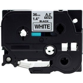 Resim Brother P Touch Tz Tape 36Hge261 Beyaz Üzeri Siyah 36Mmx8M Uyumlu 
