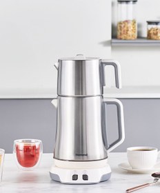 Resim HOMEND Royaltea Elegant 1775h Konuşan Çay Makinesi Inox Beyaz 