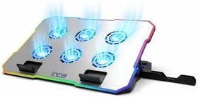 Resim INC-618GMS 6 Fanlı RGB Laptop Soğutucu Stand 9-17” | 2400 RPM 10 LED Mod 5 Kademe Yükseklik Ayarlı 