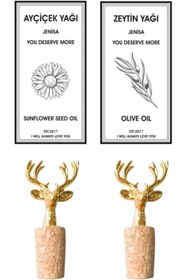 Resim Yıldızan goldpath 2 Adet Geyik Figür Mantarlı Tıpa Ve 2 Adet Yağdanlık modawhirl 1059428 