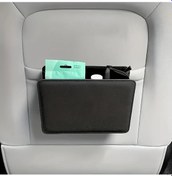 Resim Xuweiwei Black Multifonksiyonel Pu Deri Araç Depolama Kutusu Katlanır Portatif Çöp Kutusu 