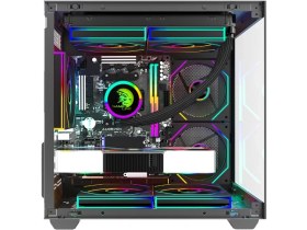 Resim Gameline Hıper V3 5x Rgb Fanlı USB 3.0 Gaming Bilgisayar Kasası Siyah 