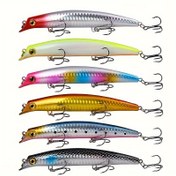 Resim 6 Adet Premium Üst Su Popper Balık Yemi - Gerçekçi Sert Yem Crankbaits Deniz Levreği ve Turna Balığı için, ABS Malzeme, Çeşitli Renklerde Canlı Balık Desenleri, Balıkçılık Takımı|Gerçekçi Balık Yemleri|Kaliteli Üçlü Kanca 