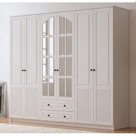 Resim Rabi Mobilya İzel Country 6 Kapaklı 2 Çekmeceli Mega Gardırop 