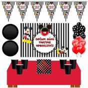 Resim Miki 8 Kişilik 70X100 Cm Afişli Doğum Günü Parti Malzemeleri 