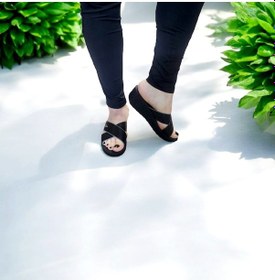 Resim Kadın Günlük Anatomik Cırtlı Ayarlanabilir Ev Ve Dışarı Terliği Siyah 