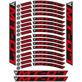 Resim Kırmızı Baskı Yamaha Mt-07 Uyumlu 1 Set Jant Şeridi 