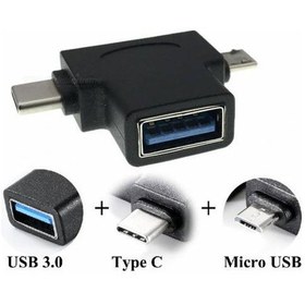Resim Usb 3.0 To Type C Micro Usb 3.1 Şarj Çevirici 4372A Adaptör Dönüş 