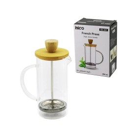 Resim Marsilyan French Press Bambu Kapak 350ML Cam Bitki Süzgeçi (4887) 