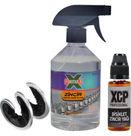 Resim Formula x Bisiklet Zincir Bakım Seti (360° Fırça + 500ML Temizleme Sıvısı + 30ML Zincir Yağı) 