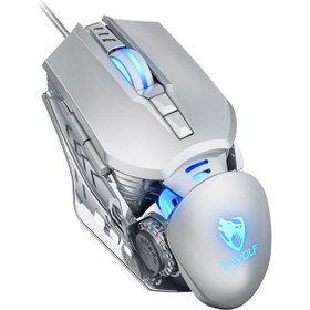 Resim Huahai T -Wolf G530 Kablolu Fare Renkli Aydınlık Oyun Fare USB Port - Gümüş(Yurt Dışından) 