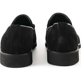 Resim Tuna Hakiki Deri Siyah Loafer Erkek Ayakkabı - 0161 