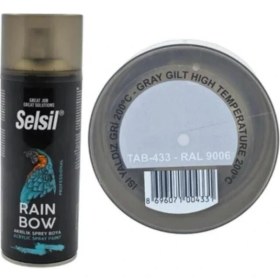 Resim Selsil Rainbow Akrilik Sprey Boya 200 Derece Isıya Dayanıklı Yaldız Gri 