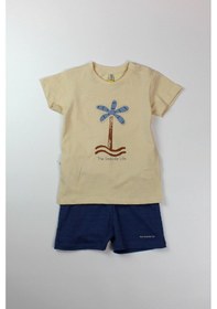 Resim Losan Erkek Bebek Penye Şort Takım Mavi 