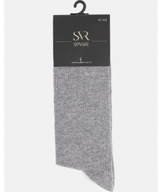 Resim Süvari Gri Düz Çorap-33602 Gri 