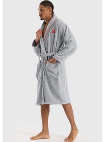 Resim Benetton Home Bornoz Erkek Kadın Unisex Gri %100 Pamuk Gri 