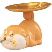 Resim Suntek Köpek Heykeli Masa Depolama Tepsisi Giriş Yolu Anahtar 