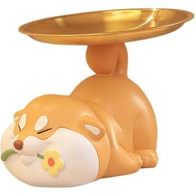 Resim Suntek Köpek Heykeli Masa Depolama Tepsisi Giriş Yolu Anahtar 