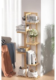 Resim Digithome Bambu 6 Raflı Saksılık Çok Amaçlı Stand Çiçeklik Banyo Düzenleyici Havluluk Db-0025 Kahverengi 