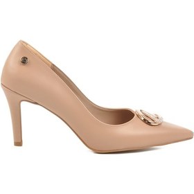 Resim Bej İnce Topuklu Kadın Abiye Ayakkabı Pc-54506 Z Bej 