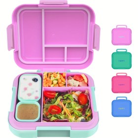 Resim Caperci Bento Kutusu - Büyük 4.8 Bardaklık Öğle Yemeği Kutusu, İki Modüler Kapaklı, Sızdırmaz, Taşınabilir Saplı, Mikrodalga/Bulaşık Makinesine Uygun, Okul İçin 