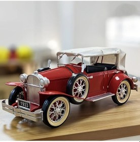 Resim Challenger Vintage Kırmızı Beyaz Klasik Araba Metal Masaüstü Ve Duvar Dekoru Ev Ofis Kafe 