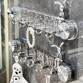 Resim Anahtarlar, Havlular, Giysiler, Şapkalar için Döner Emme Kupası Dalgalı Kancalar - Giriş, Banyo, Mutfak, Havlu Kancaları, Kapı Girişi için Kolay Kurulumlu Duvara Monte Plastik Kancalar 