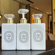 Resim Üç Paket - 450ml Büyük Kapasiteli Beyaz Işık Dayanıklı Yeniden Doldurulabilir Şişeler ile Yeni Su Geçirmez Etiketler, Şampuan, Kondisyoner, Duş Jeli, El Dezenfektanı için Uygun, Oteller ve Tatil Kiralamaları için İdeal 