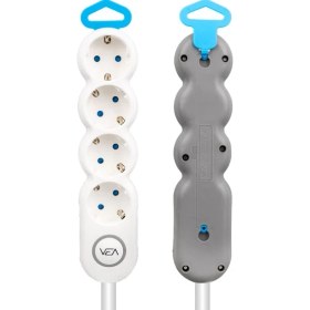 Resim Vea VE-2S4S 4'lü 1.5 mt Kablolu Anahtarlı Grup Priz 