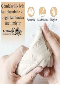 Resim Beyaz Seramik Hamuru 5 Li Ahşap Ebeşuar Seti 1 Paket 2 Adet 500gr Beyaz Seramik Hamuru Beyaz Kil Çamuru Modelleme Çamuru 