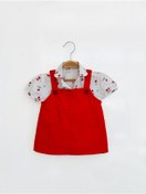 Resim COLORED BABY Baby Girl Cherry Shirt And Gilet Set - Castle 