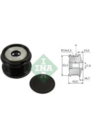 Resim Ina Alternatör Kasnak Rulmanlı 6-Kanal Ford Fıesta/focus-Volvo S40/S60/S80 