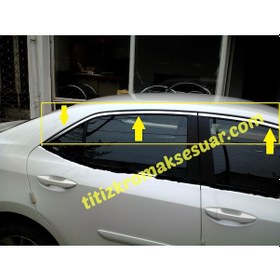 Resim Toyota Corolla Uyumlu 2013-2018 Krom Cam Üst Çıtası Aksesuarı 4 Parça 