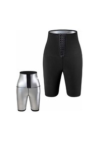 Resim Sauna-şort Model Korse Toparlayıcı Ve Sıkılaştırıcı Etkili Yüksek Bel Agraflı Sauna Termal Şort Siyah 