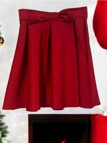 Resim Kız Çocuk Dalgıç Kumaş Pileli Etek-15122 Kırmızı 