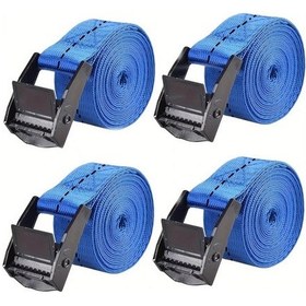 Resim Topnotch 4 Adet Kolay Kullanım Ratchet Bağlama Kayışı Mavi 3000 Cm 
