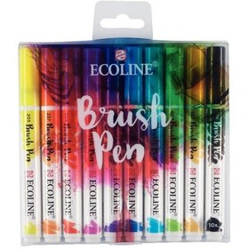 Resim Talens Ecoline Brush Pen Fırça Uçlu Kalem Seti 10 Renk Prımary 