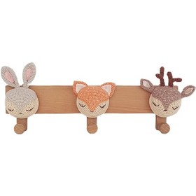 Resim Doğal Ahşap Figürmigurumili 40x12.5 Cm Askılık Çocuk Bebek Odası Diğer 