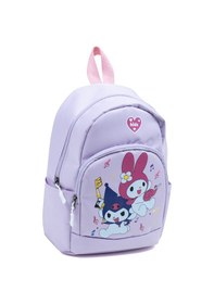 Resim Açık Mor My Melody & Kuromi Figürlü Kız Çocuk Anaokulu Sırt Çantası Müzik Temalı Kreş Çantası Lila 