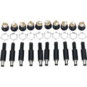 Resim Buharaelektronik Dc Şase 2.5Mm Somunlu Ø12Mm Dişi Ve Erkek Jak Fiş 10Lu Takım Set 