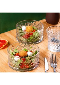 Resim Porsima 2 Li Kristal Cam Çerezlik Sunumluk Tek Kişilik Salata Kasesi Seti 400 Ml 