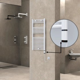 Resim Radiva Haiti Elektrikli Havlupan 300 Watt 500X1000 Düz Beyaz (Oned On/off Termostatlı) Sağ 
