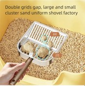 Resim Fochsia 4 Mevsim Paslanmaz Çelik Kedi Kumu Küreği 2si1 Arada İnce Delikli Büyük 