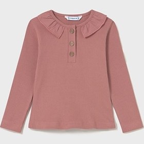 Resim Mayoral Pembe Fırfırlı Yaka Nervürlü Polo Tişört 2112 Pembe 