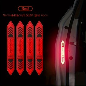 Resim 4 Paket Yüksek Görünürlü Reflektif Oklu Kapı Etiketleri - Gece Güvenlik Uyarı Etiketleri, 14.0x11.99 cm, Yeşil - Araç Görünürlüğünü Artırmak İçin Vinil Malzeme 