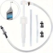 Resim Kuart Şişeler için Aşağı Ünitesi Dişli Yağ Pompası Kiti - Tüm Mercury ve Mariner Dıştan Takmalılar ile Uyumlu, 3/8" 8mm 10mm Metal Adaptörleri Dahil 
