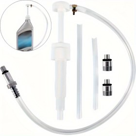 Resim Kuart Şişeler için Aşağı Ünitesi Dişli Yağ Pompası Kiti - Tüm Mercury ve Mariner Dıştan Takmalılar ile Uyumlu, 3/8" 8mm 10mm Metal Adaptörleri Dahil 