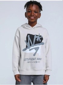 Resim Jack Lions Erkek Çocuk Desenli Şardonlu 3 İplik Sweatshirt-14259 Gri 